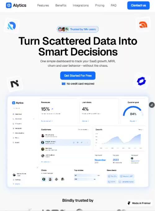Analytics SaaS page